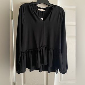Loft sheer peplum top medium
